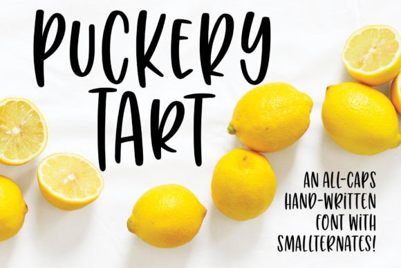 Puckery Tart: A Zesty Script Font for Handmade Labels and Printables